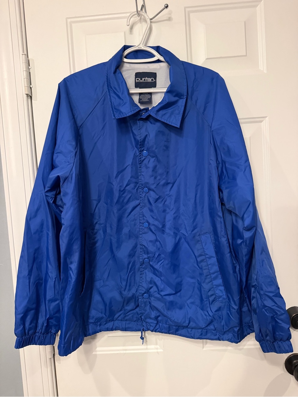 Puritan Men's Bright Blue Windbreaker Coach Jacket